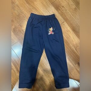 Navy Blue Joggers with Cartoon Patch and Elastic Waistband